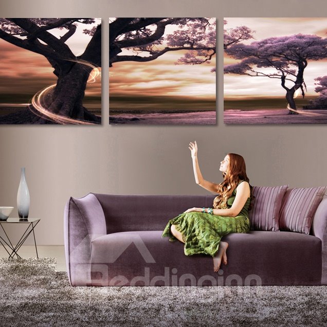 Wonderful Sunset & Trees Scenery Pattern Cross Film Wall Art Prints