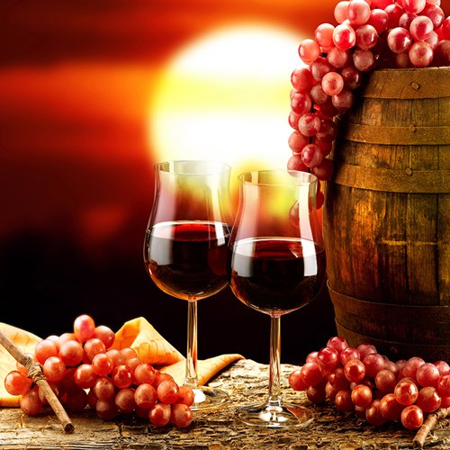 Wonderful Wine Glasses 3-Piece Crystal Film Art Wall Print