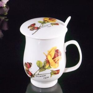 Wonderful Butterfly and Flowers Coffee Mug with Lid