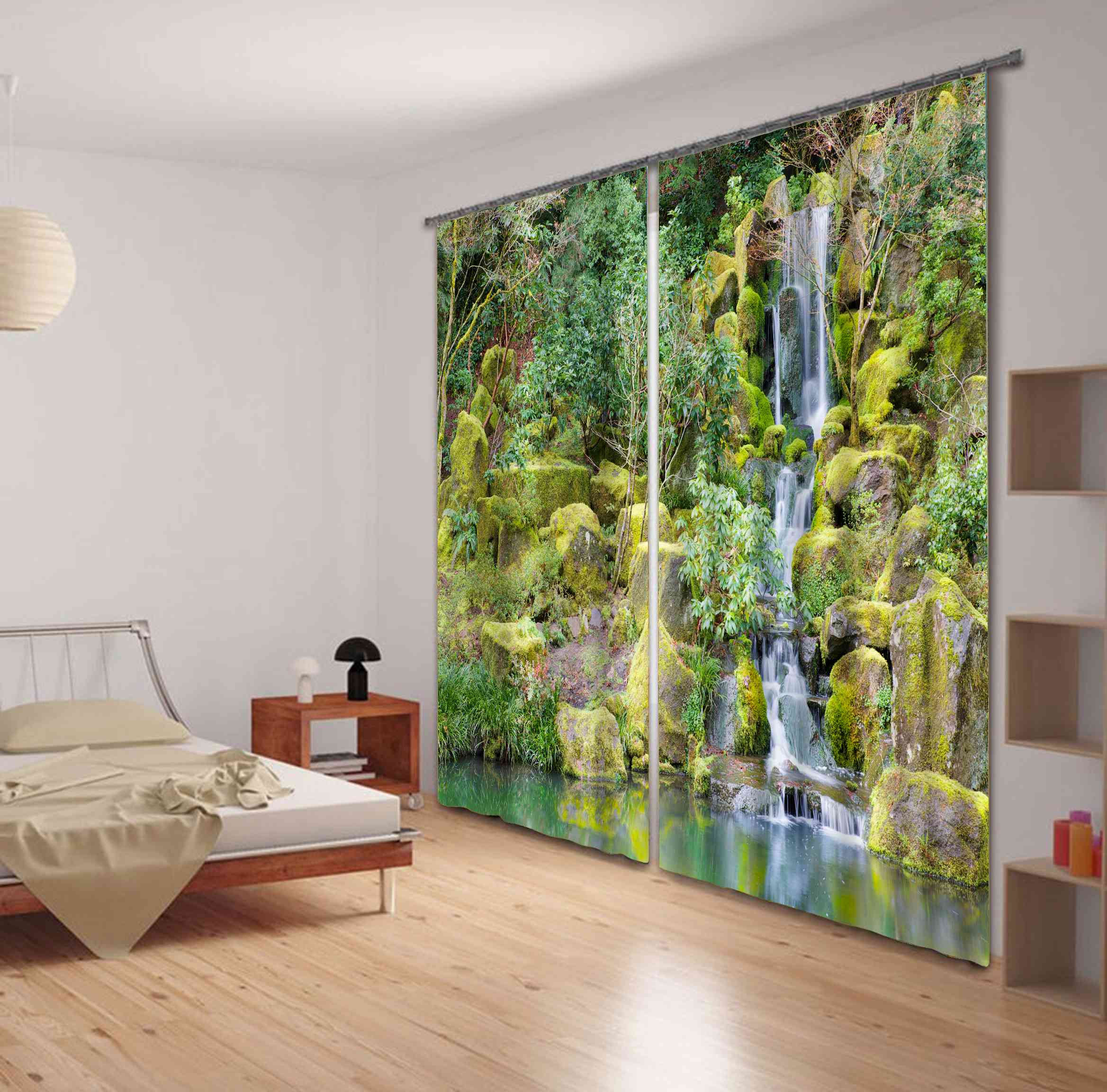 Wonderful Mountain Stream Print 3D Blackout Curtain