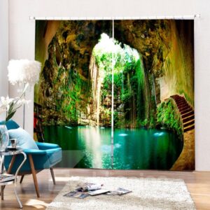 Wonderful Ikil Cenote Scenery Printed 3D Curtain