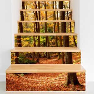 Yellow Forest 6-Piece 3D PVC Waterproof Stair Mural