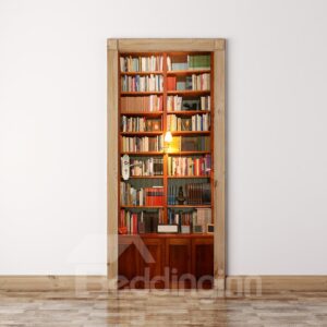 Wisdom Paradise Book Shelf PVC Environmental and Waterproof 3D Door Mural 30¡Á79in