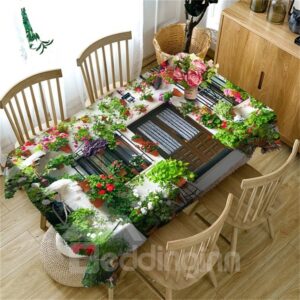 Wonderful Flowers House Romantic and Warm Style 3D Table Cover