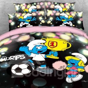 World Cup Soccer Champion Smurf Twin 3-Piece Kids Bedding Sets