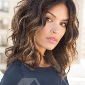 Women's Medium Bob Hairstyles Wavy Synthetic Hair Wigs 16 Inches