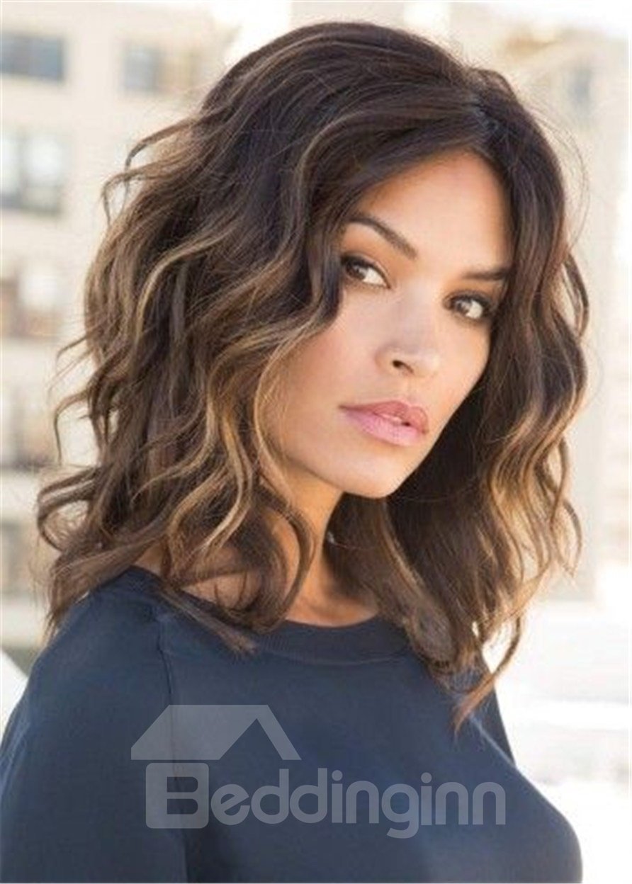 Women's Medium Bob Hairstyles Wavy Synthetic Hair Wigs 16 Inches - Image 11