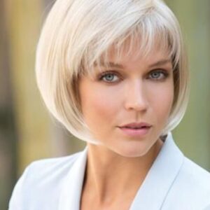 Women's 613 Short Bob Hairstyles Straight Synthetic Hair Wigs With Bangs Capless Wigs 10Inch