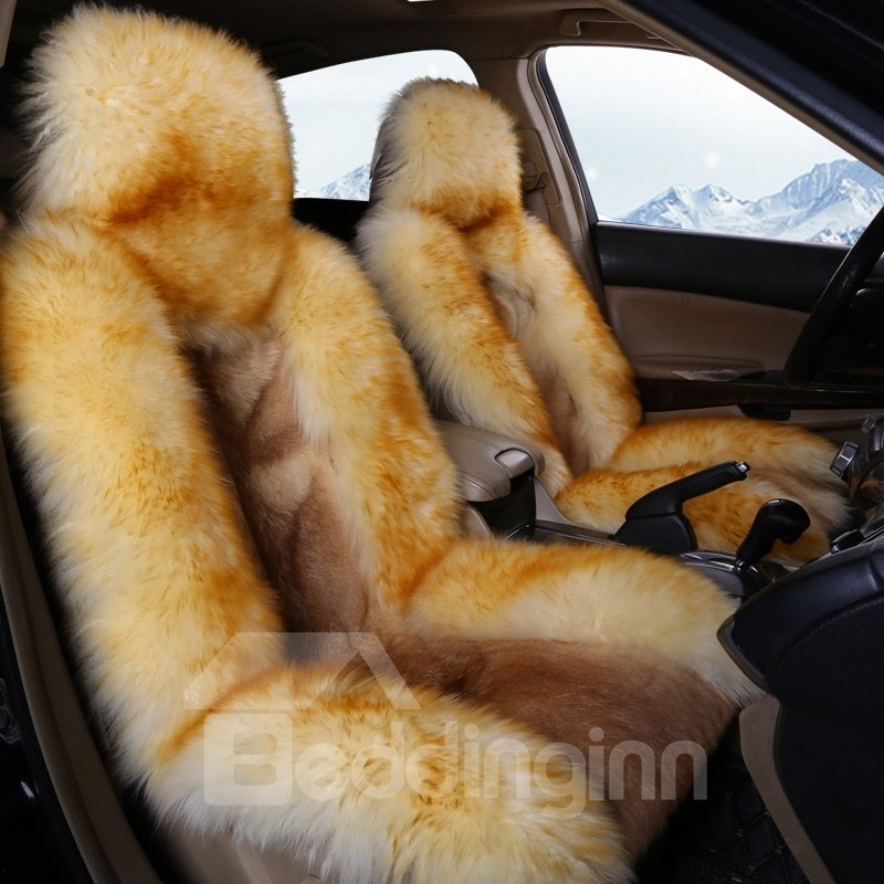 Winter Warm Super Soft Wolf Hair Beautiful Color Design Car Seat Cover - Image 2