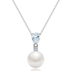 Women' s Fashion Zircon Pearl Pendant Necklace