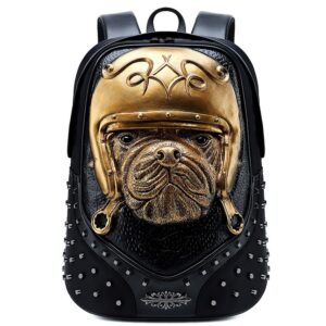 Women 3D Doggy Rivet Painted Handbag PU Waterproof Shoulder Bags