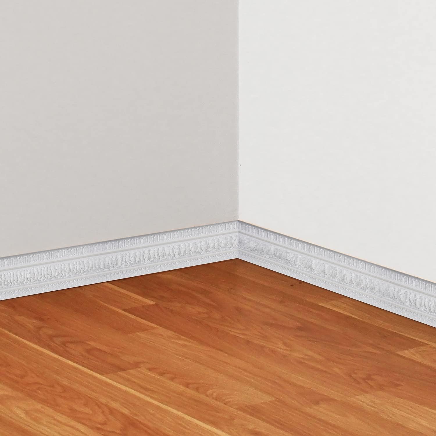 YLL YLL Crown Molding Peel and Stick 3D Wall Edging Foam Baseboard Self Adhesive Wallpaper Border Flexible Base Moulding Trim Mirror Border Wall Lines (White 1PCS-89) - Image 2