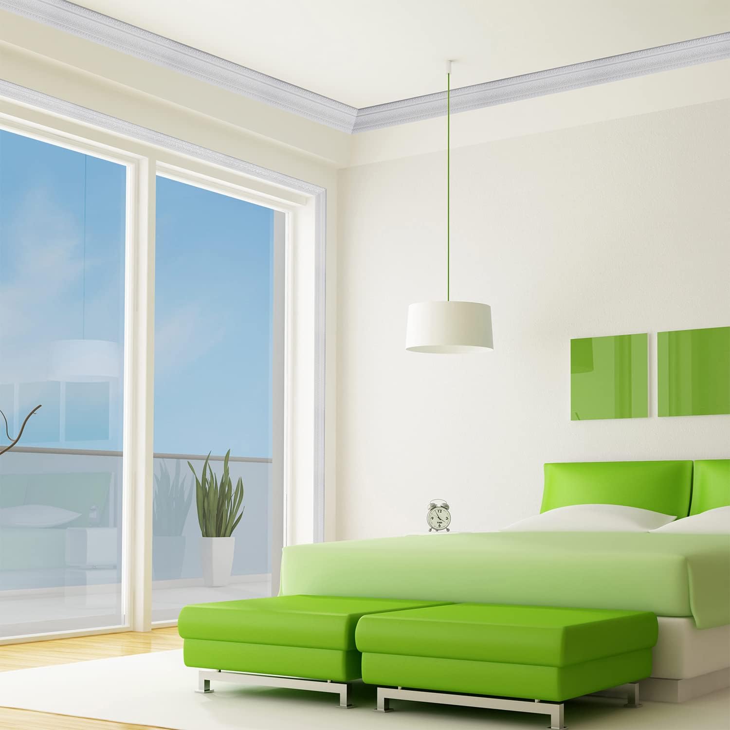 YLL YLL Crown Molding Peel and Stick 3D Wall Edging Foam Baseboard Self Adhesive Wallpaper Border Flexible Base Moulding Trim Mirror Border Wall Lines (White 1PCS-89)