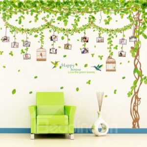 Wonderful Tree and Leaves Photo Frame Removable Wall Sticker