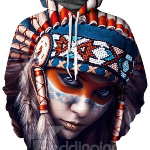 Workout Loose Model Kangaroo Pocket Unisex Pullover 3D Painted Hoodie