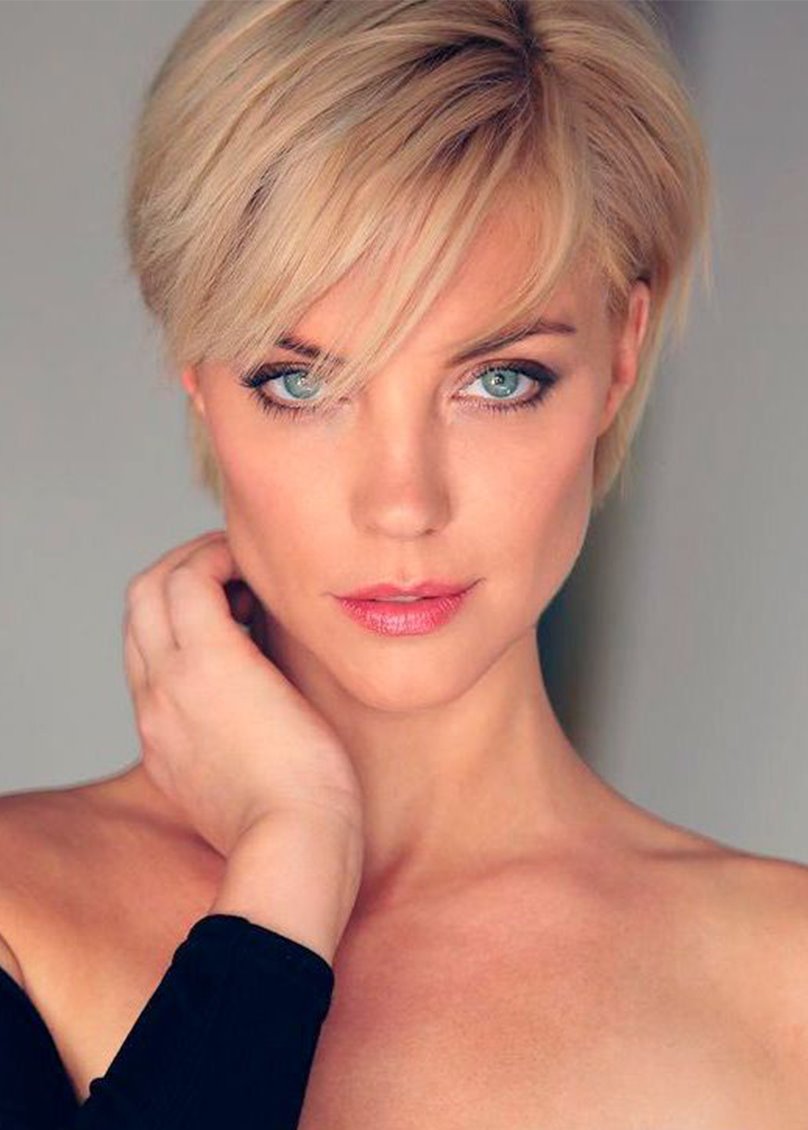 Women's Top Popular Pixie Cut Looks Straight Synthetic Hair Capless 120% Short Wigs