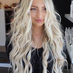 Women's Middle Part Long Wavy Blonde Synthetic Hair Capless Wigs 28 Inches