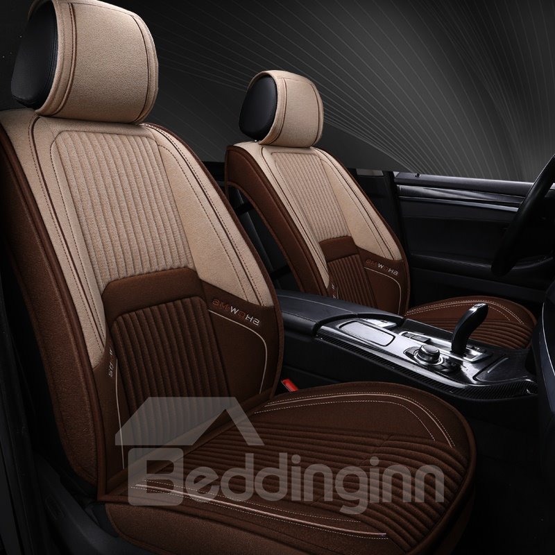 Winter Warm Soft Lambswool Fancy Contrast Color Design Seat Cover - Image 2