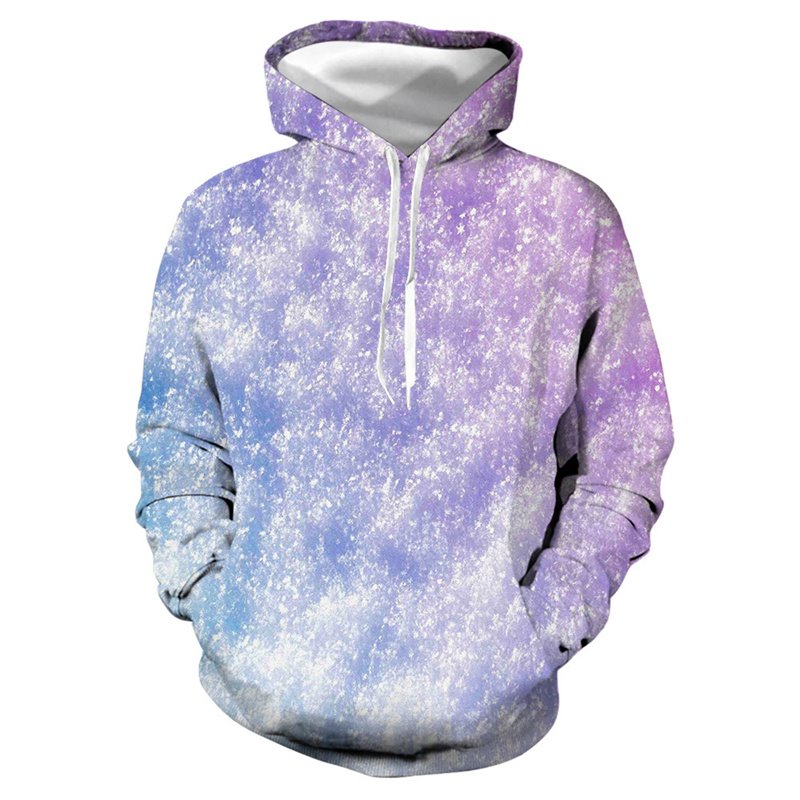 Women's Purple Tie Dyed Fleece Hoodie Sweatshirt Long Sleeve Novetly 3D Printed Hoodie With Pocket - Image 8