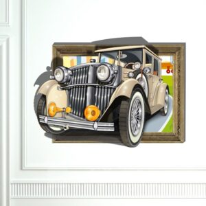 Wonderful Retro Vintage Car 3D Wall Sticker