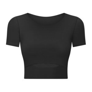 Womens Cropped Workout Tops Flowy Gym Workout Crop Top Athletic Yoga Shirts Dance Tops