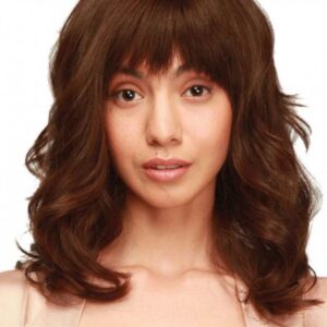 Women's Medium Layered Hairstyles Wavy Synthetic Hair Capless 130% 22 Inches Wigs