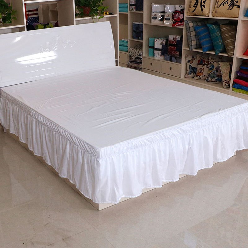 Wrap Around Bed Skirts Elastic Dust Ruffles Easy Fit Wrinkle and Fade Resistant Solid Color Polyester - Image 4