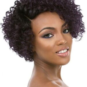 Women's Side Part Short Length Kinky Curly Synthetic Hair Capless Wigs 14inch