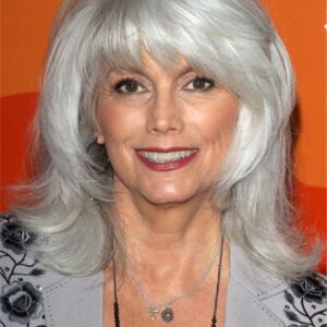 Women's Long Gray Bob Hairstyle Wavy Synthetic Hair Wigs With Bangs Capless 130% 16 Inches Wigs