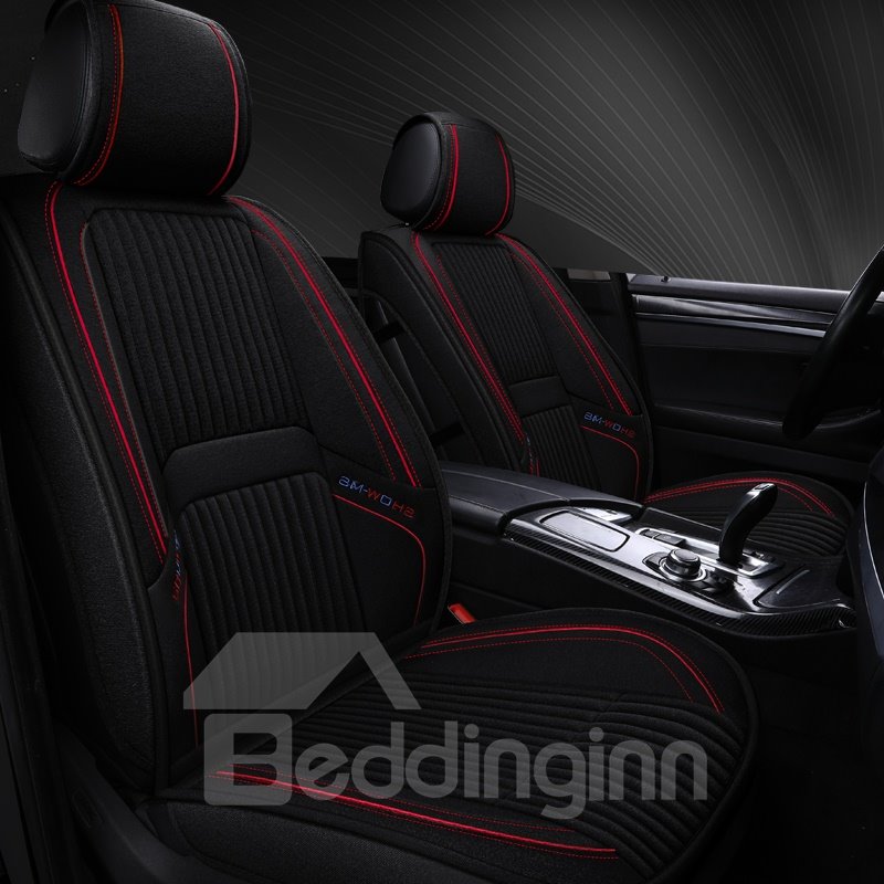 Winter Warm Soft Lambswool Fancy Contrast Color Design Seat Cover - Image 5