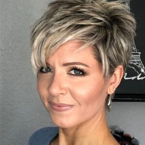 Women's Short Pixie Cut Hairstyle Stright Synthetic Hair Capless Wigs 6Inch